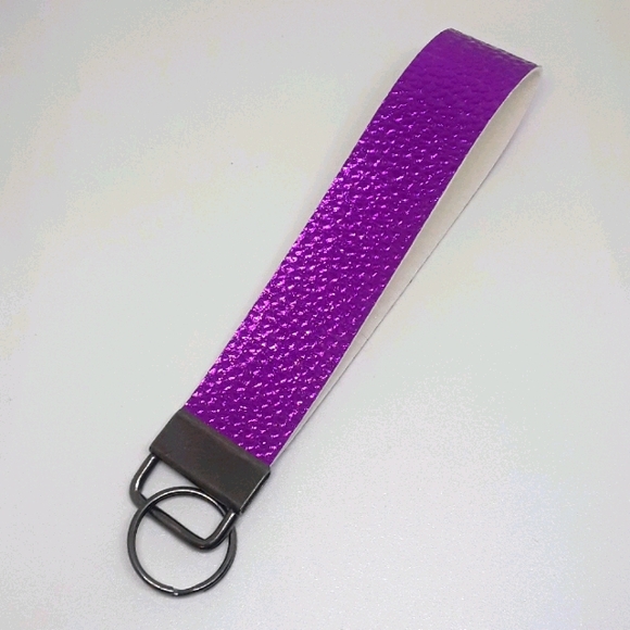 Hand Crafted Accessories - Purple wristlet keychain